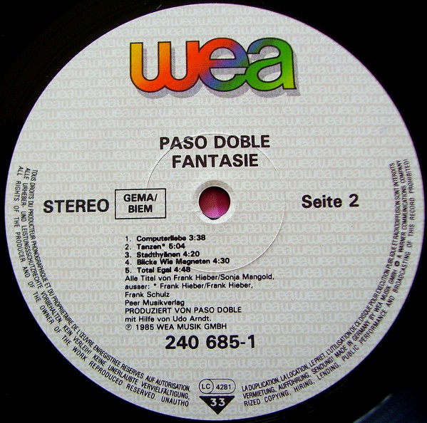 Виниловая пластинка Paso Doble – Fantasie