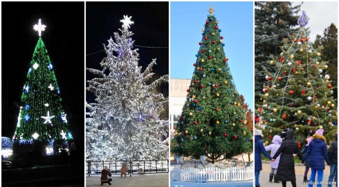 Свято наближається: як виглядають новорічні ялинки у різних районах Вінниччини (Фото)