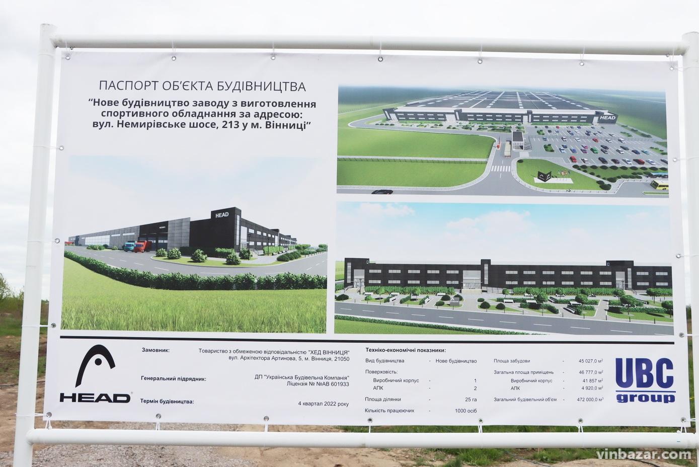 У Вінниці дали старт будівництву нового заводу від компанії Head (Фото)